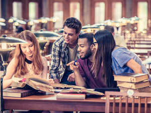 Students studying